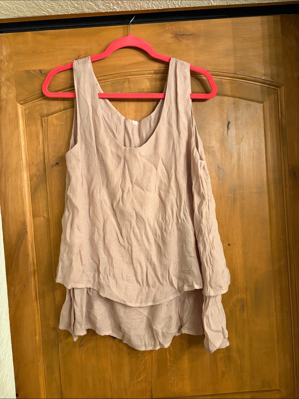 Layered Sleeveless Tank Top in Blush